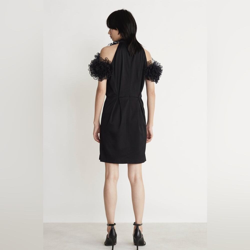 NEW Rodebjer Size XS Raven Cocktail Ruffle Mini Dress in Black - Picture 3 of 12